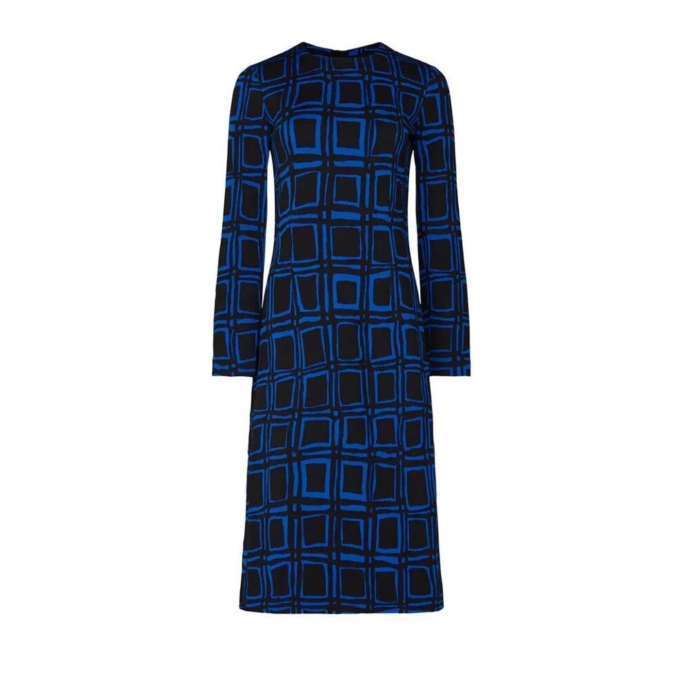 Marni Electric Blue Printed‎ Dress Size 10 MSRP: $1,177